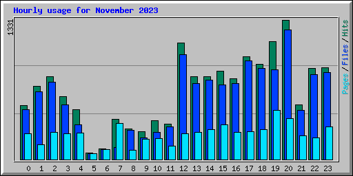 Hourly usage for November 2023